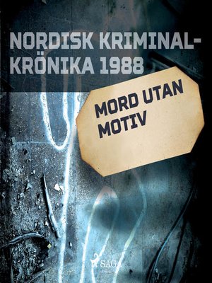 cover image of Mord utan motiv